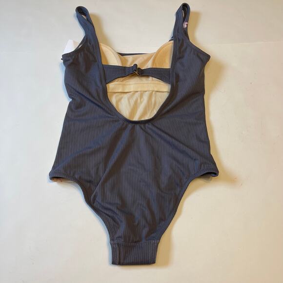 Kona Sol Gray Floral One Piece Tank Swimsuit, S, NWOT - Picture 6 of 6